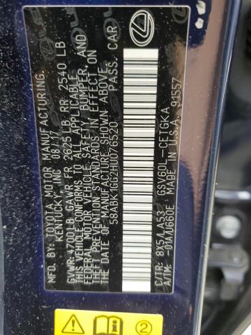 2017 LEXUS ES 350 58ABK1GG2HU076520