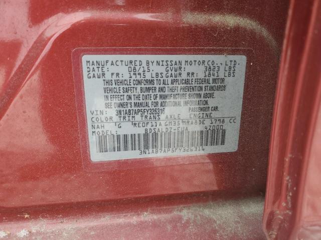 2015 NISSAN SENTRA S - 3N1AB7AP5FY326316