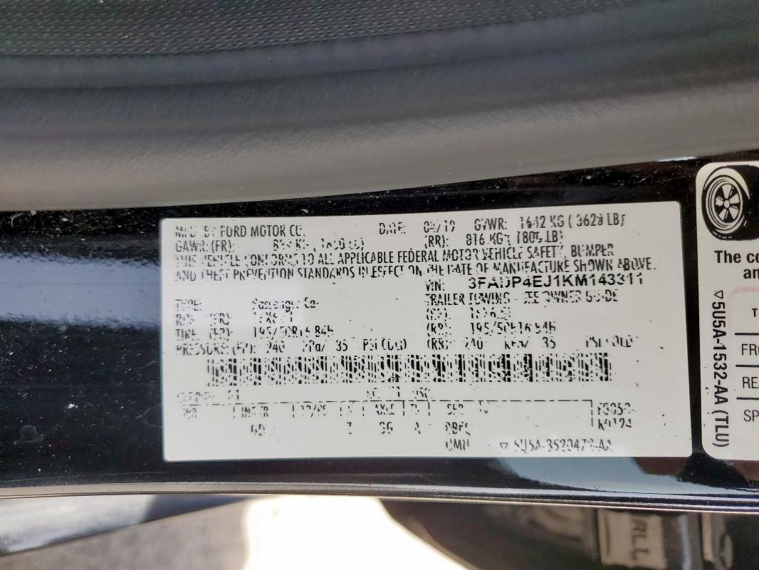 2019 FORD FIESTA SE - 3FADP4EJ1KM143311