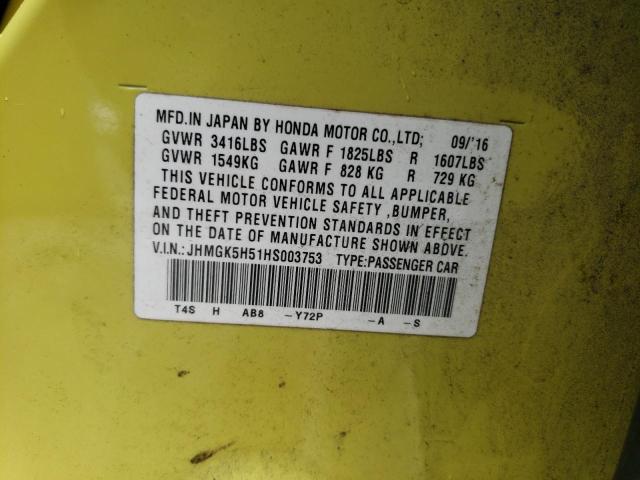 2017 HONDA FIT LX JHMGK5H51HS003753