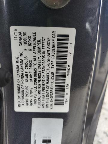 2017 HONDA CIVIC EX - 2HGFC3B33HH352220