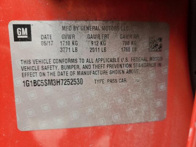 2017 CHEVROLET CRUZE LS 1G1BC5SM3H7252530