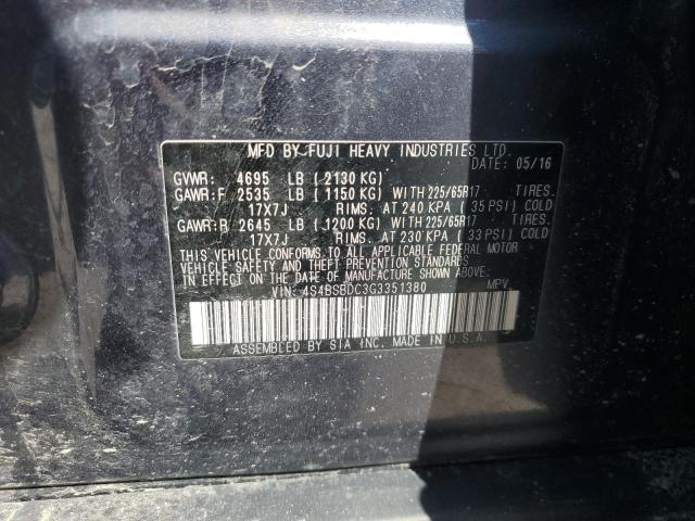 2016 SUBARU OUTBACK 2. - 4S4BSBDC3G3351380