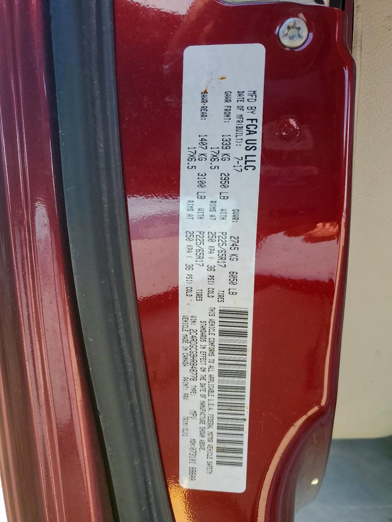 2017 DODGE GRAND CARA - 2C4RDGCG9HR848778