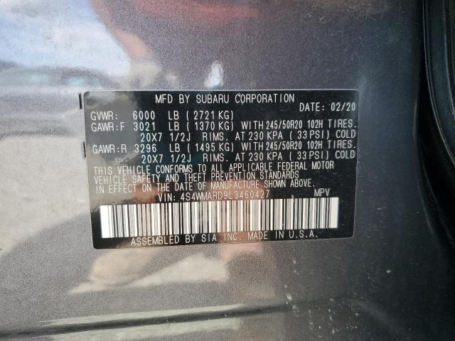 2020 SUBARU ASCENT TOU 4S4WMARD9L3460427