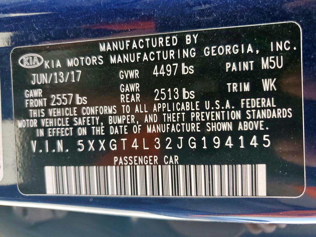 2018 KIA OPTIMA LX 5XXGT4L32JG194145