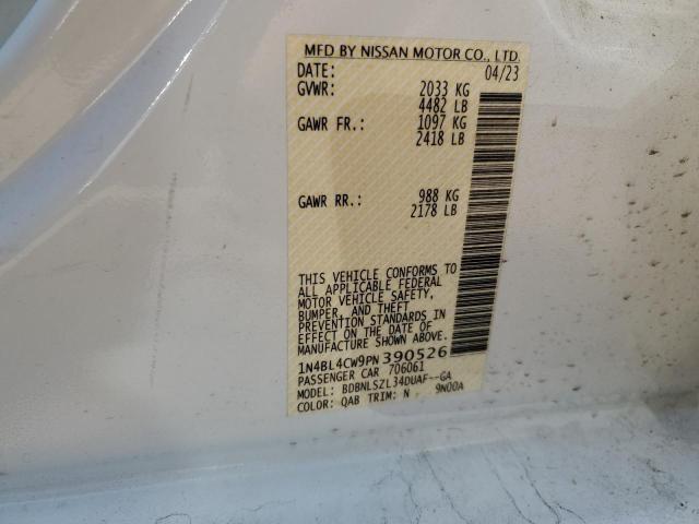2023 NISSAN ALTIMA SR 1N4BL4CW9PN390526