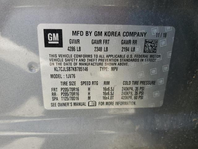 2019 CHEVROLET TRAX 1LT - KL7CJLSB7KB785146