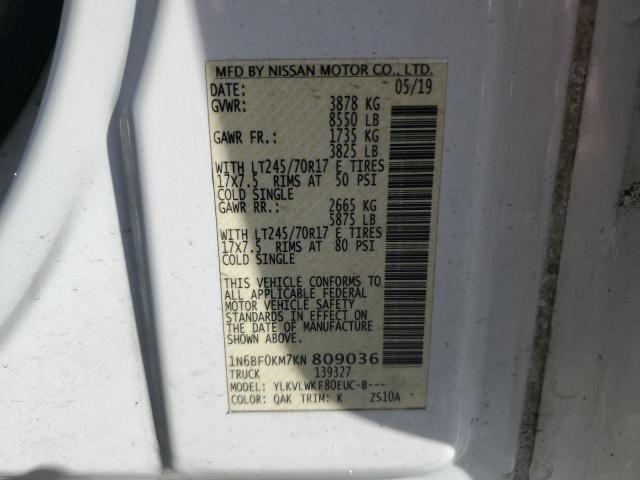 2019 NISSAN NV 1500 S - 1N6BF0KM7KN809036