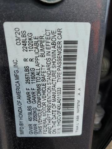 2020 HONDA ACCORD HYB 1HGCV3F4XLA011033