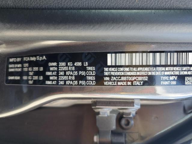 2016 JEEP RENEGADE L - ZACCJBBT0GPC88152