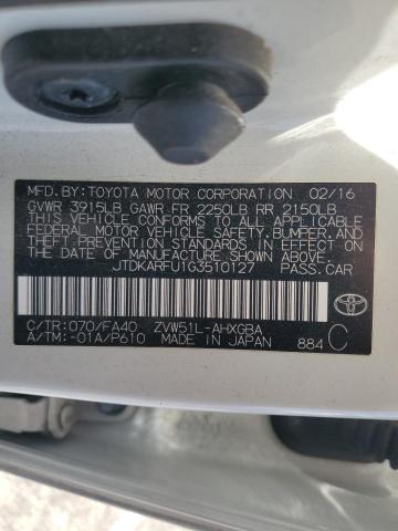 2016 TOYOTA PRIUS JTDKARFU1G3510127
