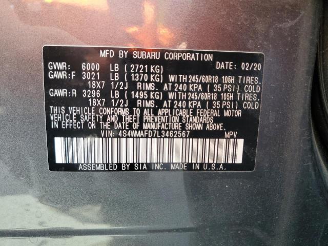 2020 SUBARU ASCENT PRE - 4S4WMAFD7L3462567