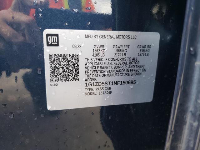 2022 CHEVROLET MALIBU LT - 1G1ZD5ST1NF150695