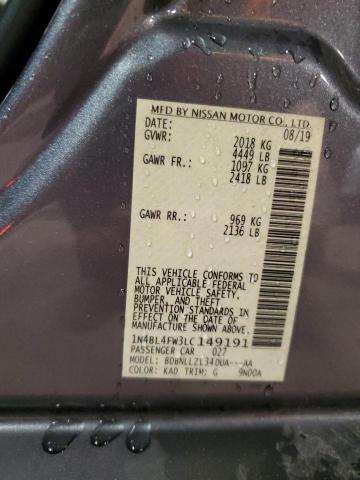 2020 NISSAN ALTIMA PLA - 1N4BL4FW3LC149191