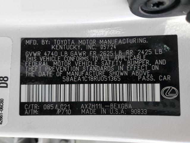 2024 LEXUS ES 300H BA 58AEA1C18RU051365