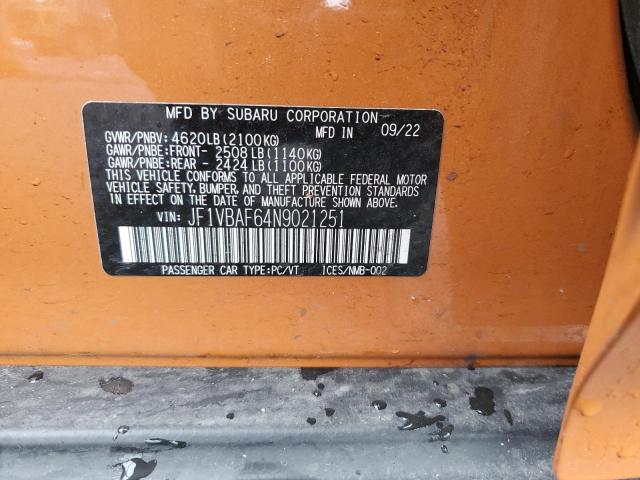 2022 SUBARU WRX PREMIU JF1VBAF64N9021251
