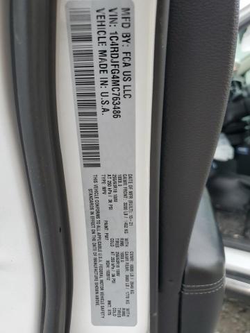2021 DODGE DURANGO PU 1C4RDJFG4MC763486