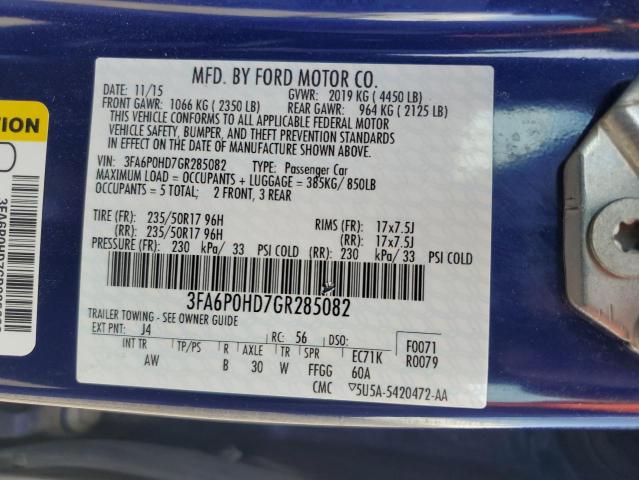 2016 FORD FUSION SE - 3FA6P0HD7GR285082