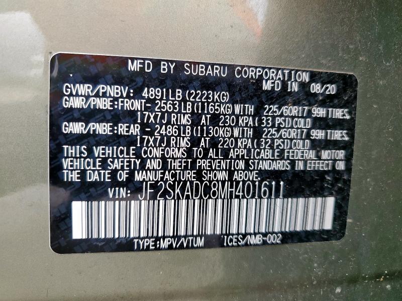 2021 SUBARU FORESTER - JF2SKADC8MH401611