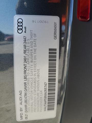 2021 AUDI A5 PREMIUM WAUTAAF58MA055747