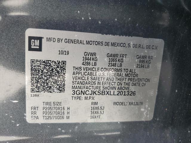 2020 CHEVROLET TRAX LS 3GNCJKSBXLL201326