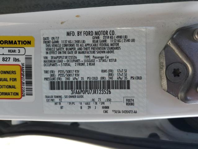 2018 FORD FUSION SE - 3FA6P0PU7JR123526