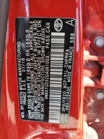 2016 TOYOTA YARIS L - VNKKTUD32GA061003