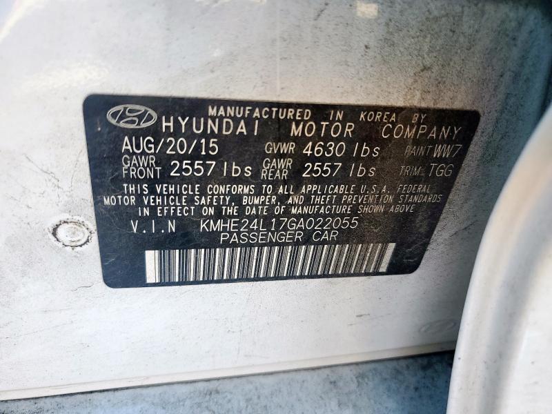 2016 HYUNDAI SONATA HYB KMHE24L17GA022055