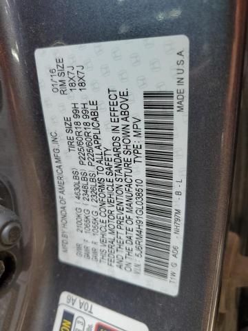 2016 HONDA CR-V TOURI - 5J6RM4H91GL038510
