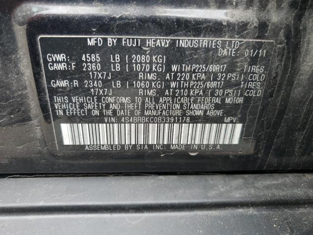 2011 SUBARU OUTBACK 2. - 4S4BRBKC0B3391178