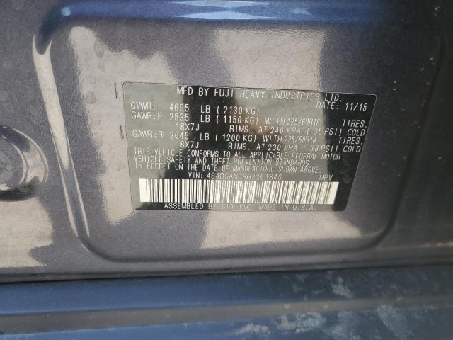 2016 SUBARU OUTBACK 2. - 4S4BSANC9G3261840