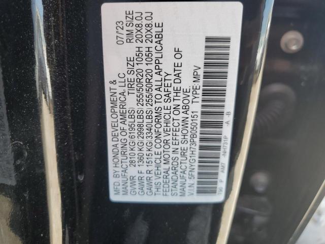 2023 HONDA PILOT TOUR 5FNYG1H73PB050151