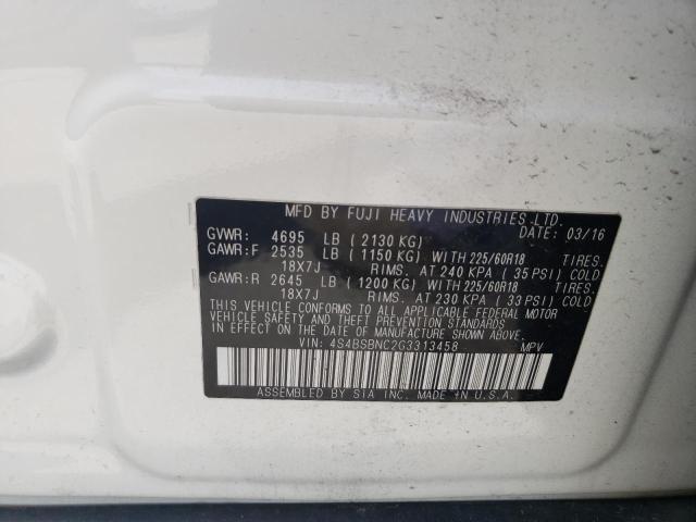 2016 SUBARU OUTBACK 2. 4S4BSBNC2G3313458