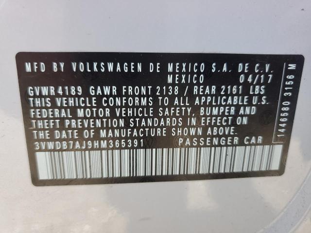 2017 VOLKSWAGEN JETTA SE 3VWDB7AJ9HM365391