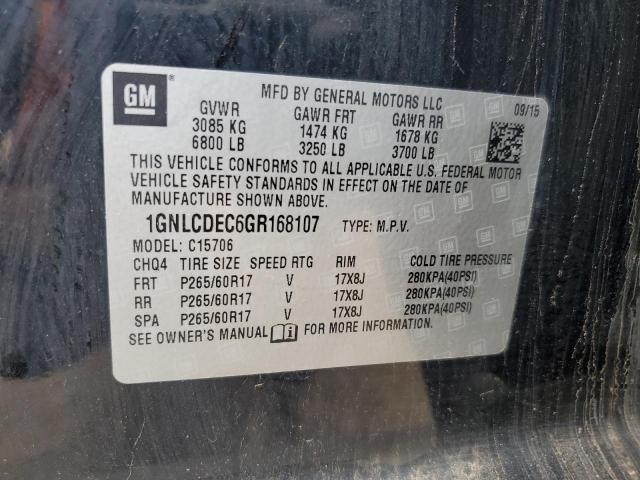 2016 CHEVROLET TAHOE POLI 1GNLCDEC6GR168107