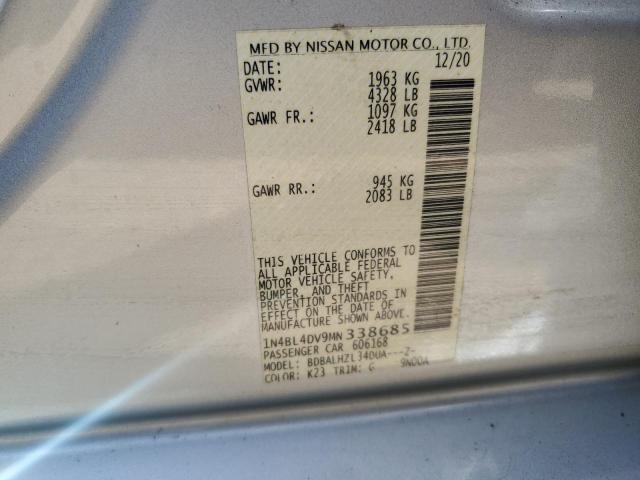 2021 NISSAN ALTIMA SV 1N4BL4DV9MN338685