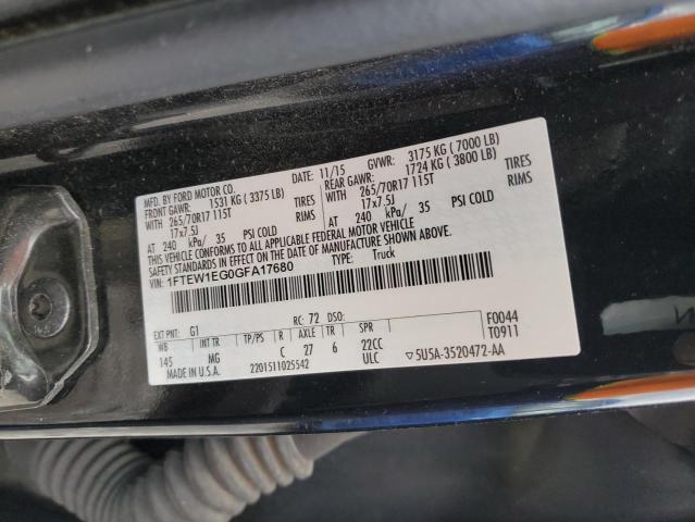 2016 FORD F150 SUPER - 1FTEW1EG0GFA17680