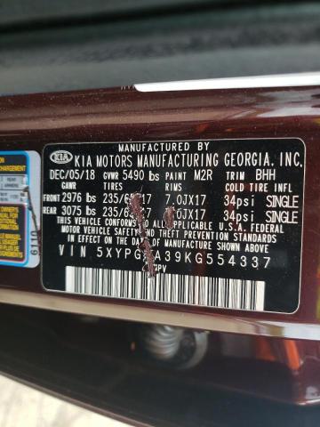 2019 KIA SORENTO L - 5XYPGDA39KG554337