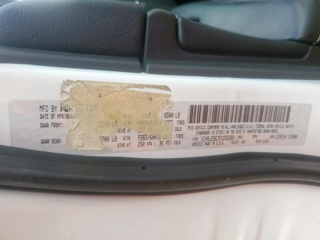 1C4RJEBG7FC235269 2015 JEEP GRAND CHER