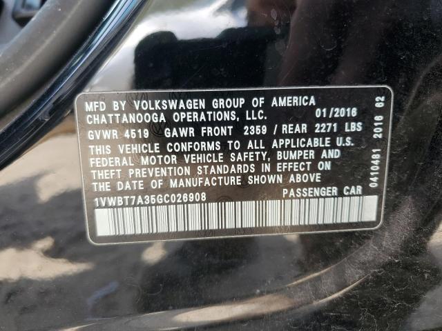 2016 VOLKSWAGEN PASSAT SE 1VWBT7A35GC026908