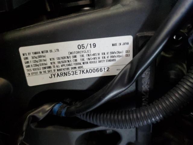 2019 YAMAHA MT09 JYARN53E7KA006612