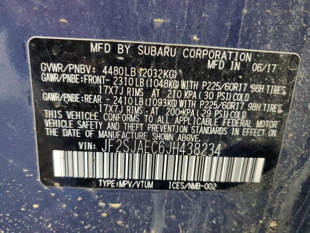 2018 SUBARU FORESTER 2 - JF2SJAEC6JH438234