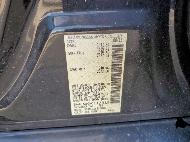 2017 NISSAN ALTIMA 2.5 - 1N4AL3AP0HC112919
