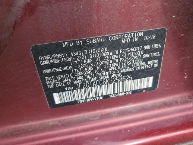 2019 SUBARU CROSSTREK - JF2GTAEC6KH258625