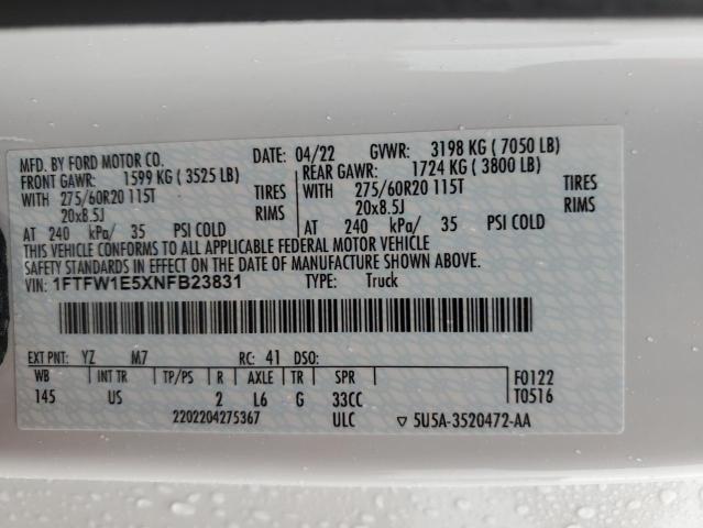 2022 FORD F150 SUPER - 1FTFW1E5XNFB23831