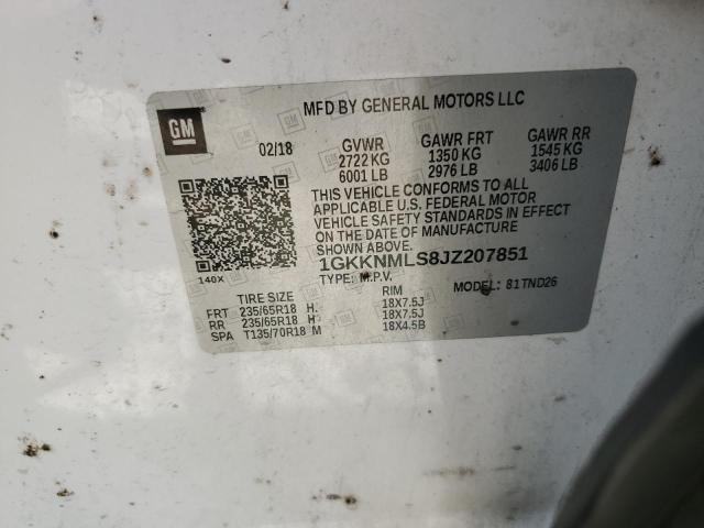 2018 GMC ACADIA SLT - 1GKKNMLS8JZ207851