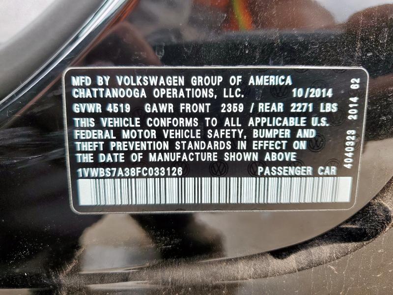 2015 VOLKSWAGEN PASSAT SE - 1VWBS7A38FC033126