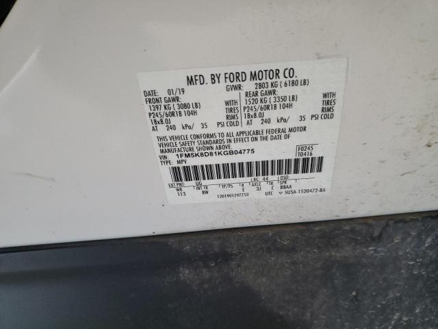 2019 FORD EXPLORER X - 1FM5K8D81KGB04775
