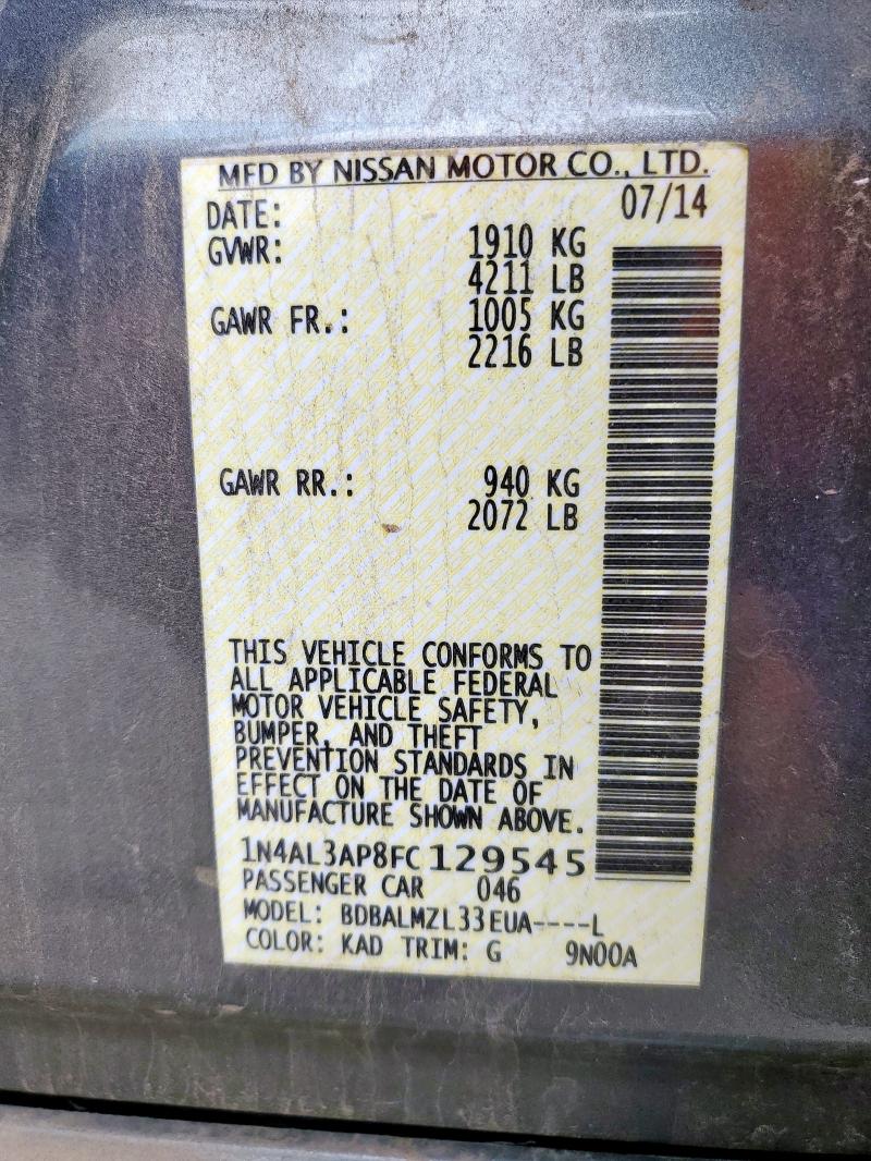 2015 NISSAN ALTIMA 2.5 - 1N4AL3AP8FC129545